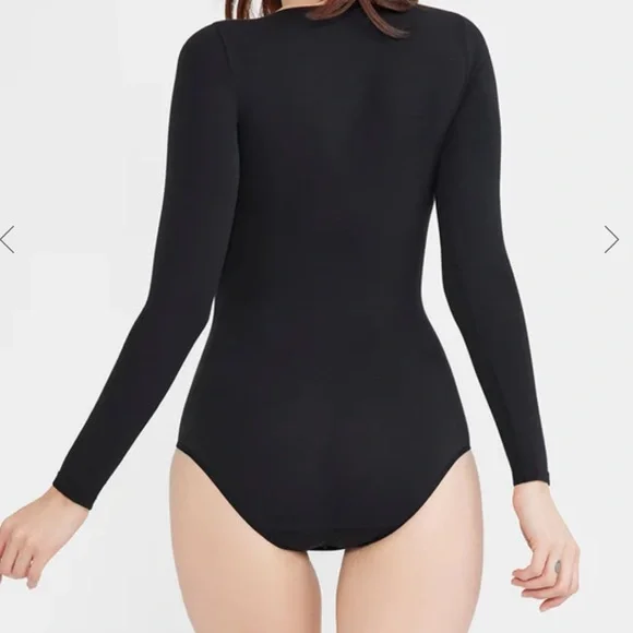 NWT Black Long Sleeve shaping Bodysuit     small/Med - Picture 2 of 4